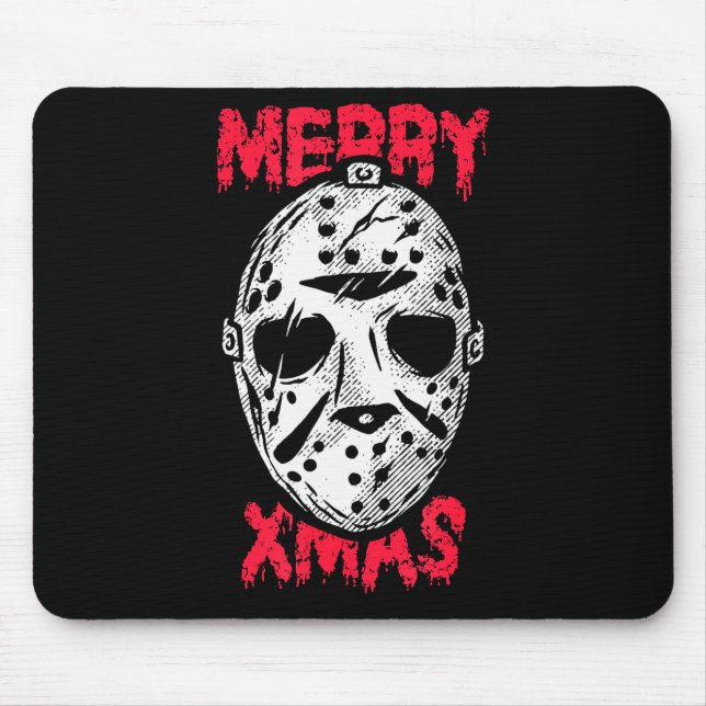 Horror Christmas Merry Xmas Mask  Mousepad (Vorne)