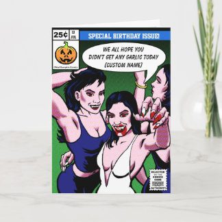 Horror Comic Birthday Karte