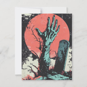 Horror-Comic-Friedhof der Zombies Postkarte