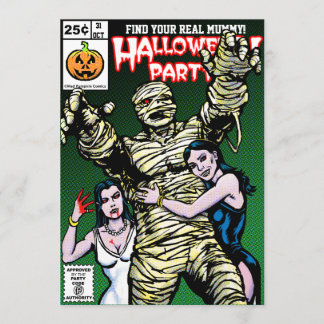 Horror Comic Style Halloween-Party Einladung