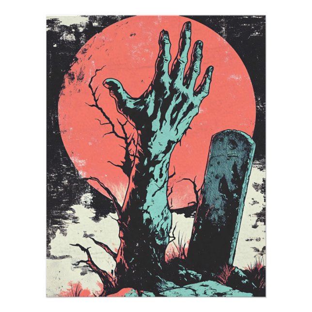Horror Comic Zombie Graveyard Fotodruck (Vorne)