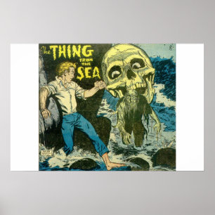 Horror der 1980er Jahre Vintage Comicen für Comic- Poster