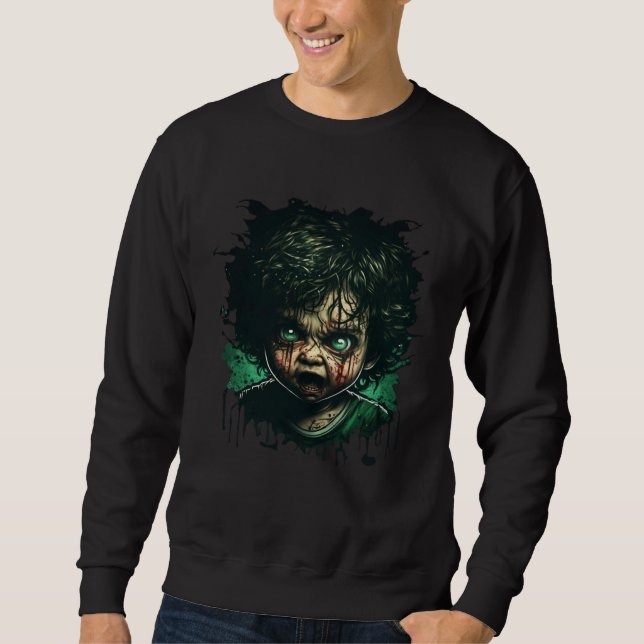 Horror Evil Baby Nightmare Scary Terrifying Hallow Sweatshirt (Vorderseite)