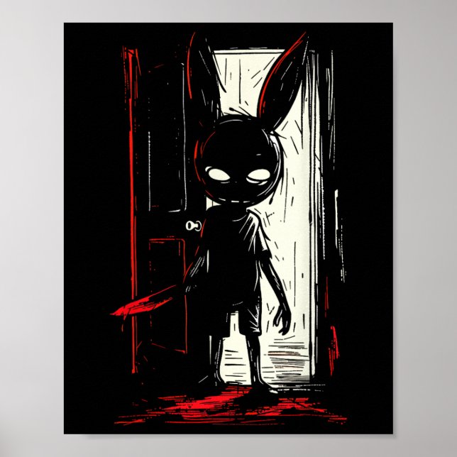 Horror Evil Bunny Rabbit Slasher Creepy Door Alt G Poster (Vorne)
