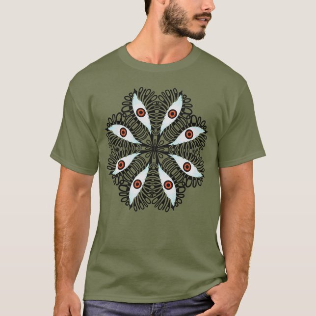 Horror Evil Eyes komisch Trippy T-Shirt (Vorderseite)