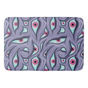 Horror Evil Eyes Lila Pastel Goth Badematte