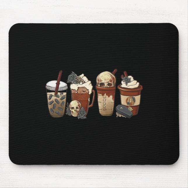 Horror Fall Kaffeekürbis Gewürz latte Eiswürze Hal Mousepad (Vorne)