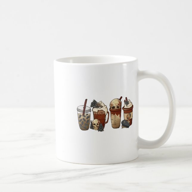 Horror Fall Kaffeepumpkin Gewürz Latte Iced Hallow Kaffeetasse (Rechts)