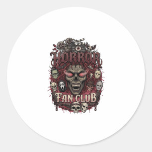Horror-Fan-Club Halloween-Dämonengesicht Totenköpf Runder Aufkleber