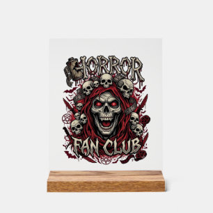 Horror Fan Club Halloween Schreiender Schädel Rote Acrylschild