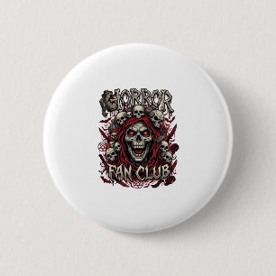 Horror Fan Club Halloween Schreiender Schädel Rote Button