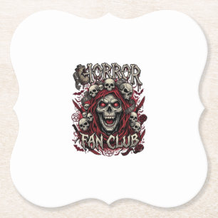 Horror Fan Club Halloween Schreiender Schädel Rote Untersetzer