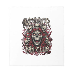 Horror-Fanclub Halloween Schreiender Schädel Roter Notizblock