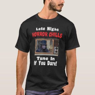 Horror-Filme im Fernsehen mit einem Horror-Host T-Shirt