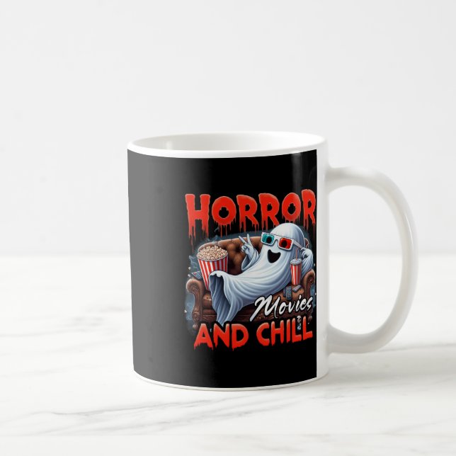 Horror-Filme und Chill Spooky Ghost Movie Liebhabe Kaffeetasse (Rechts)
