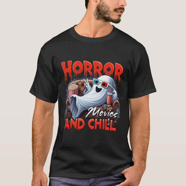 Horror-Filme und Chill Spooky Ghost Movie Liebhabe T-Shirt (Vorderseite)