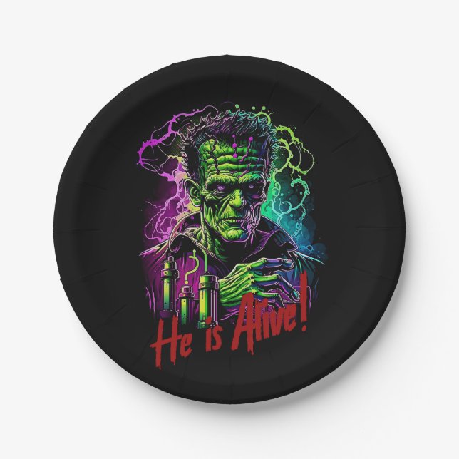 Horror Frankenstein Monster, Halloween Pappteller (Vorderseite)