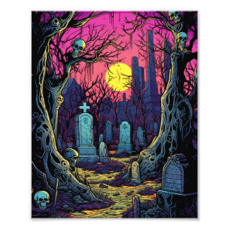 Horror Friedhof Fotodruck