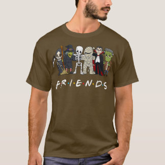 Horror Friends Skeleton Zombie Pumpkin Mummy Hallo T-Shirt