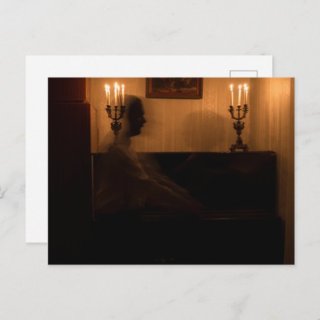 Horror Geister im Zimmer. Tanzpärchen Postkarte (Vorne/Hinten)