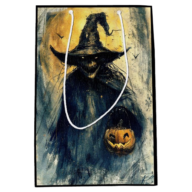 Horror Halloween Kürbislaterne Spooky Jahreszeit Mittlere Geschenktüte (Vorderseite)