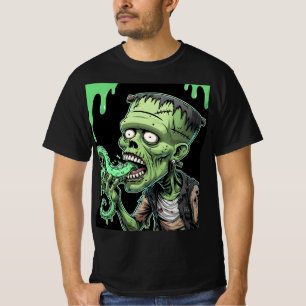 Horror Halloween Zombie: Frankensteins Pizza Nigh T-Shirt