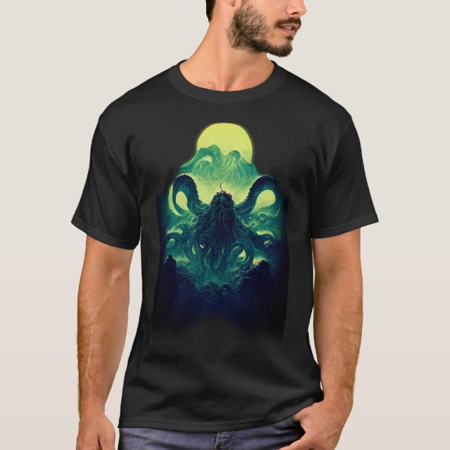 Horror Icons - Cthulhu Rising T-Shirt (Vorderseite)