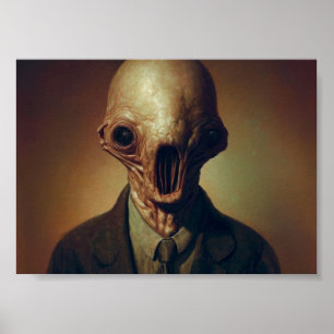 Horror in einem Anzug-Portrait Poster