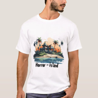 Horror Island mit Whimsical Cartoon Design T-Shirt