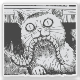 Horror-Katze Anime-Kunst Aufkleber