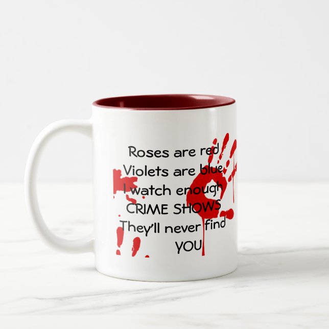 Horror-Kriminalität zeigt Tasse (Links)