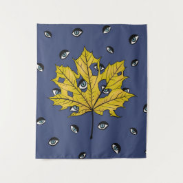 Horror Leaf Creepy Botanische Kunst Wandteppich