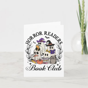 Horror Leser Buch Club Funny Ghost Halloween Boo Karte