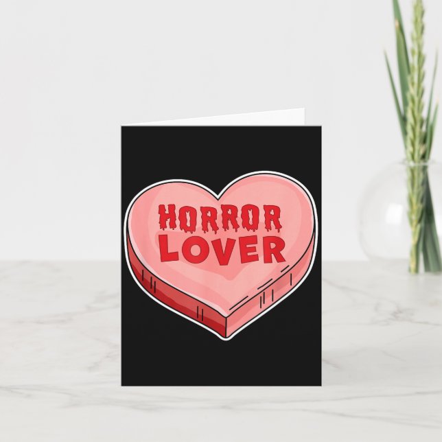 Horror Lover Candy Heart Valentines Day Halloween  Karte (Vorderseite)