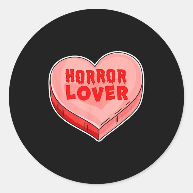 Horror Lover Candy Heart Valentines Day Halloween  Runder Aufkleber (Vorderseite)