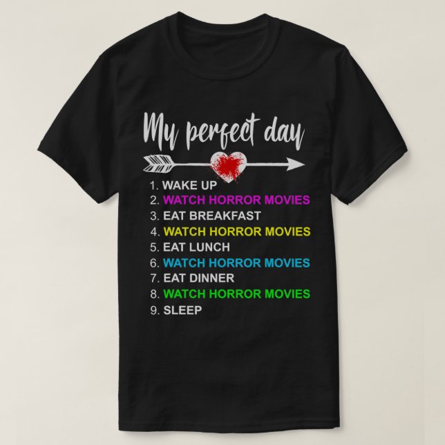 Horror Lover Perfect Day Horror Movies Lover Gesch T-Shirt (Design vorne)