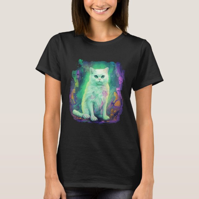Horror Monster Geist Katzengeist Halloween T-Shirt (Vorderseite)
