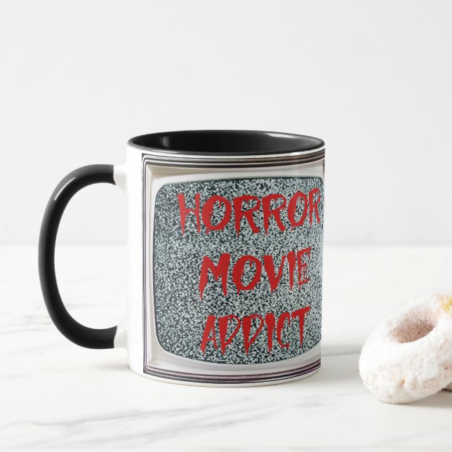 Horror Movie Addict Tasse (Mit Donut)