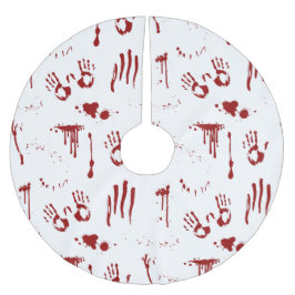 Horror Movie Blood Spritzer Bloody Handprints Polyester Weihnachtsbaumdecke