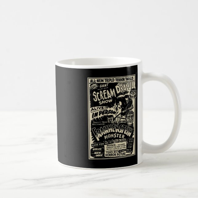Horror Movie Monster Mummy Dracula Werewolf Franke Kaffeetasse (Rechts)