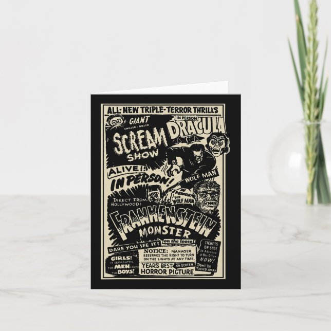 Horror Movie Monster Mummy Dracula Werewolf Franke Karte (Vorderseite)