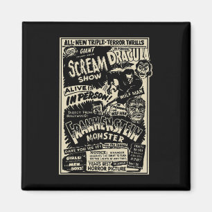 Horror Movie Monster Mummy Dracula Werewolf Franke Magnet