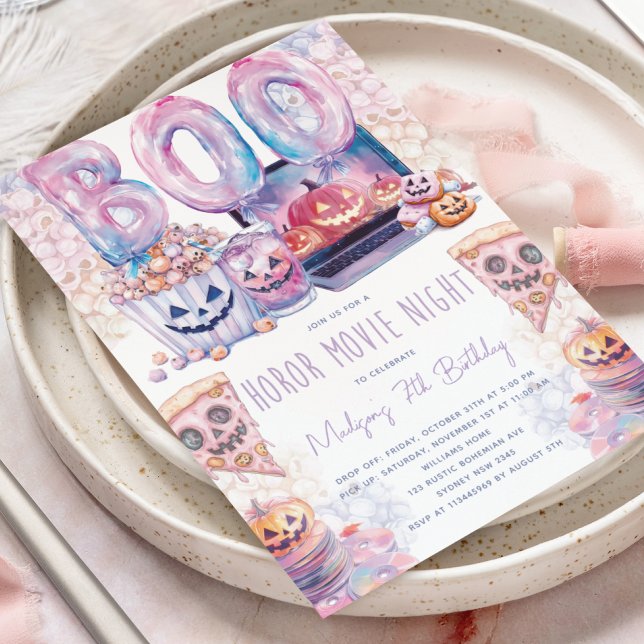 Horror Movie Night Halloween Sleepover Einladung (Von Creator hochgeladen)