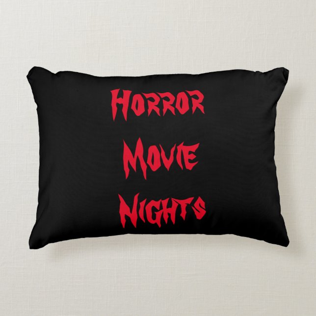 Horror Movie Nights Spooky Red Typografy Black Dekokissen (Vorderseite)
