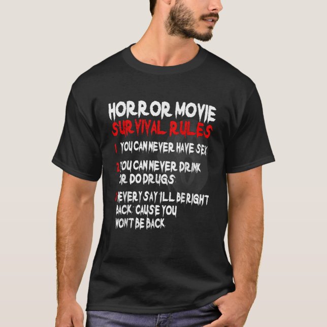 Horror Movie Rules 80er Horror Film TShirt (Vorderseite)