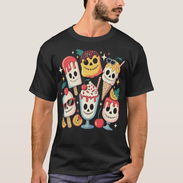 Horror Movie Summer Popsicle Halloween Ice Cream S T-Shirt (Vorderseite)