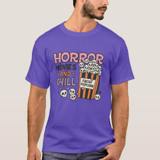 Horror Movies and Chill Popcorn Design Junge T-Shirt