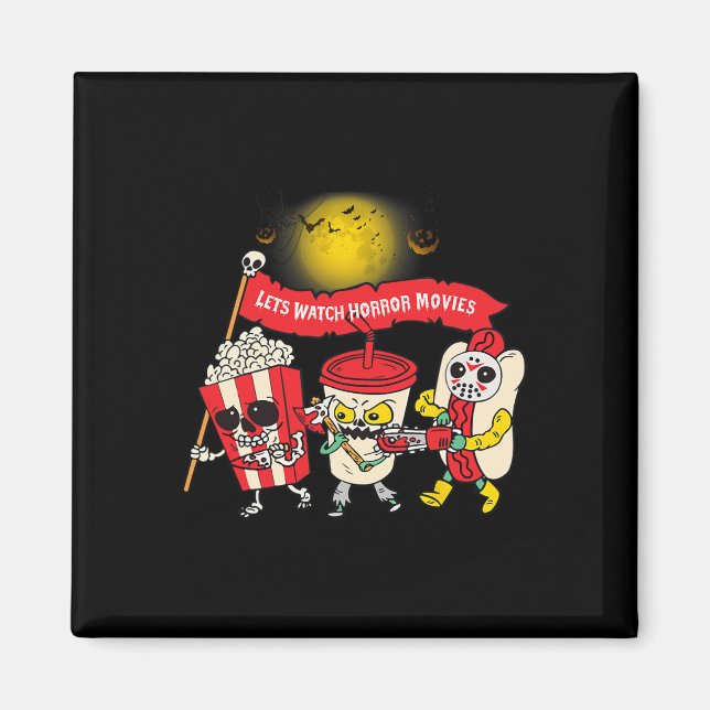 Horror Movies Halloween Funny Ghost Skeleton Magnet (Vorne)