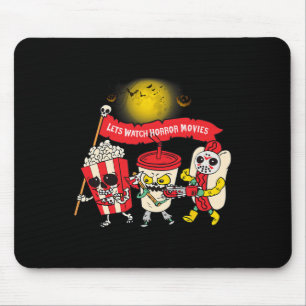Horror Movies Halloween Funny Ghost Skeleton Mousepad