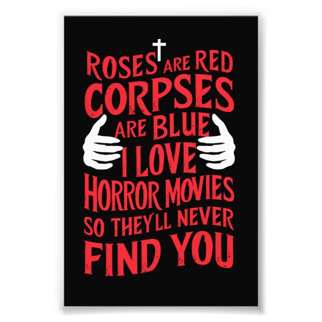 Horror Movies Lovers Halloween Beängstigender Film Fotodruck (Vorne)